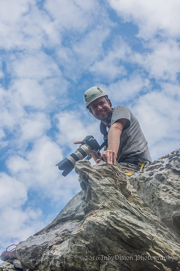 Photo climbing session at Raven Rock Hollow, October 16, 2016. IndyVision Photography 2016.